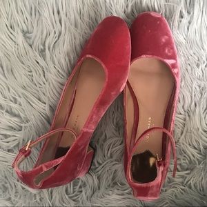 Cole Haan Collection Pink Velvet 1” Block Heel
